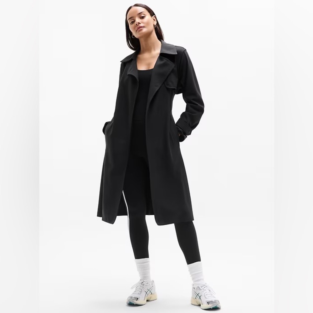 Athleta Black Trench Coat